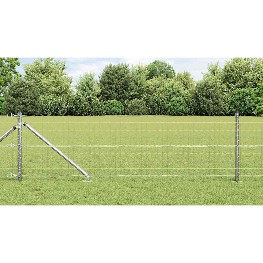 Clôture Vidaxxl avec poteau argent 0,4 x 25 m en acier