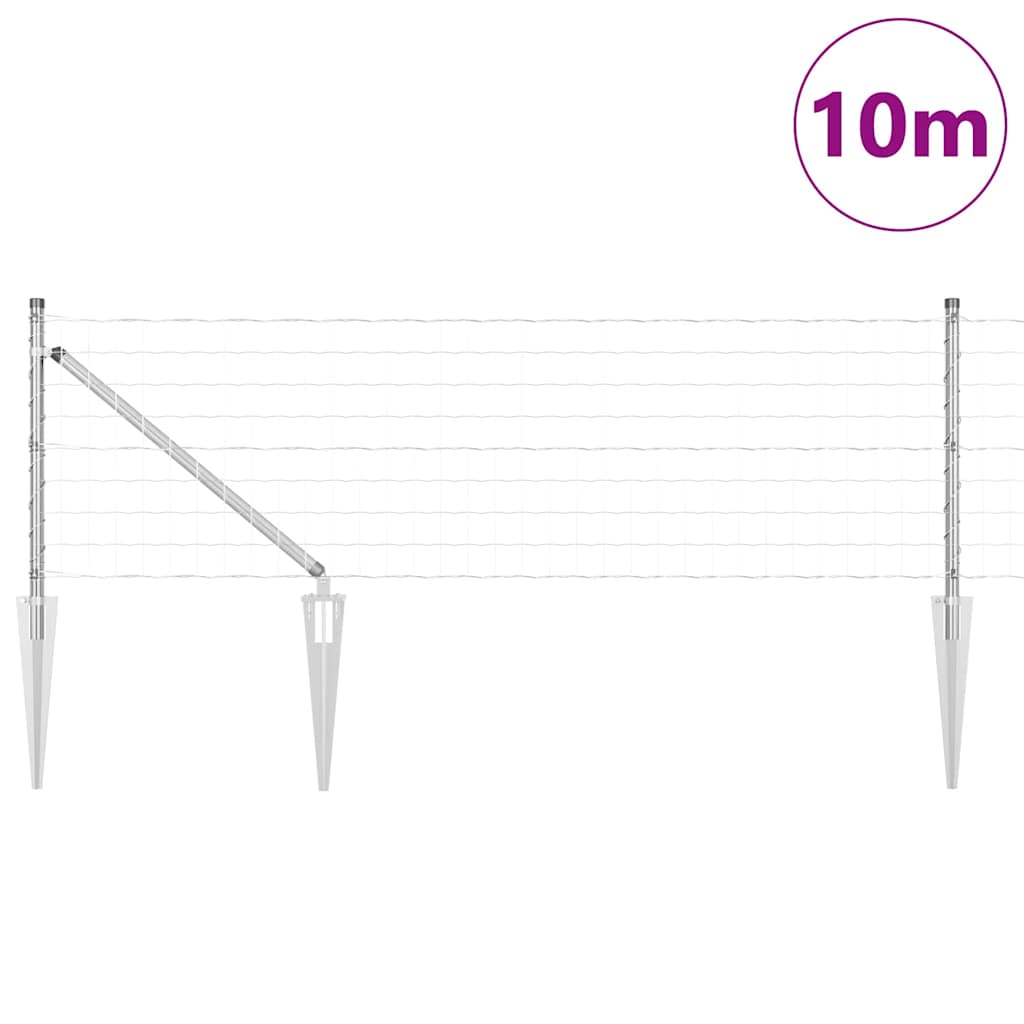 Clôture Vidaxxl avec poteau argent 0,6 x 10 m en acier