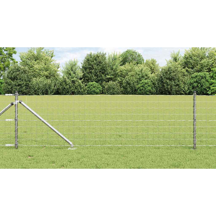 Clôture Vidaxxl avec poteau argent 0,8 x 10 m en acier