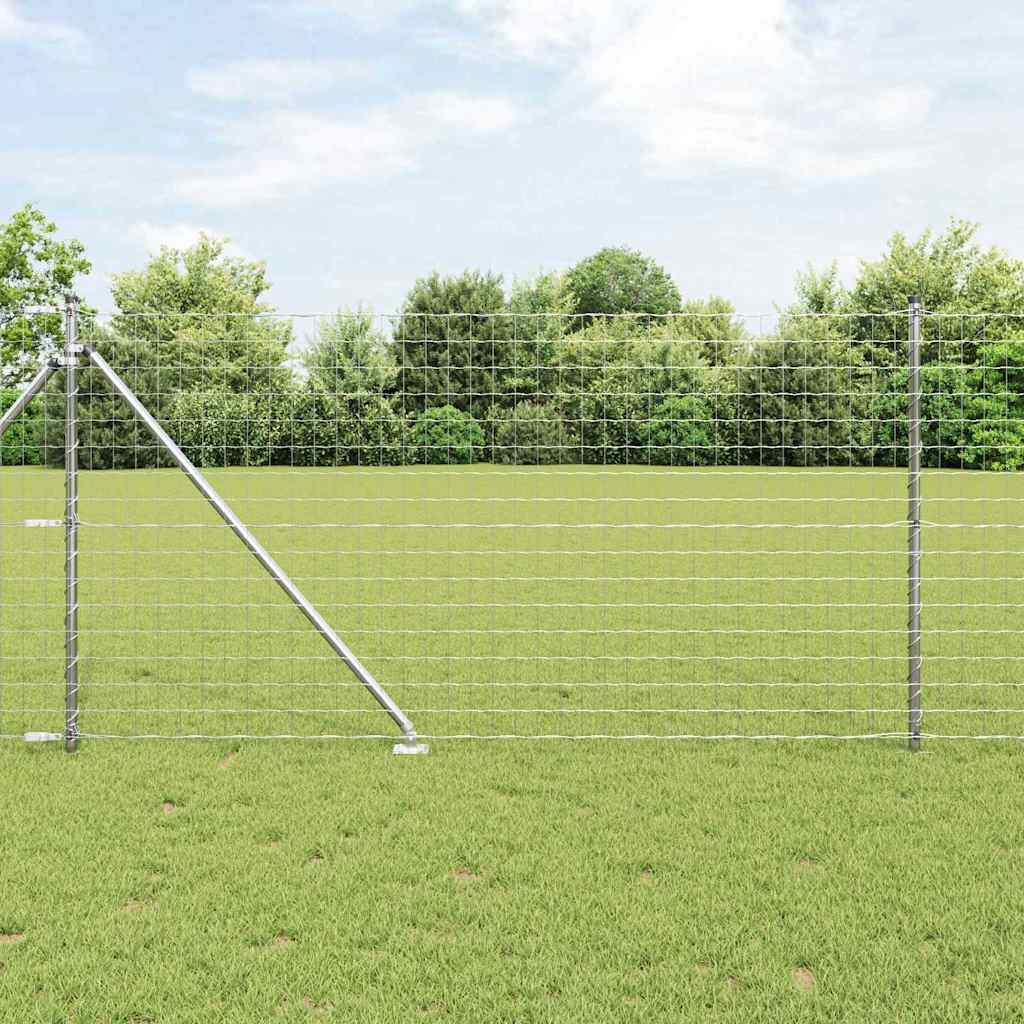 Vidaxxl clôture avec poteau argent 1 x 10 m acier
