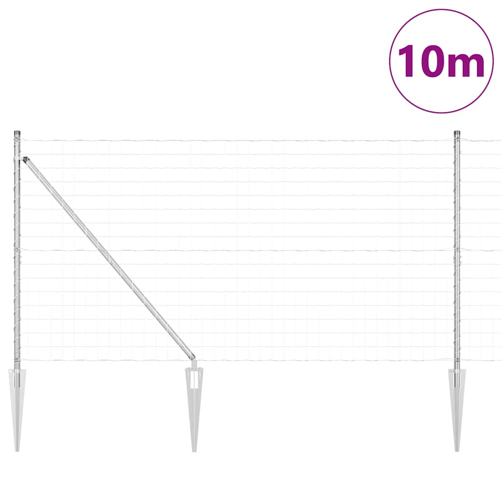 Clôture Vidaxxl avec poteau argenté 1,4 x 10 m en acier