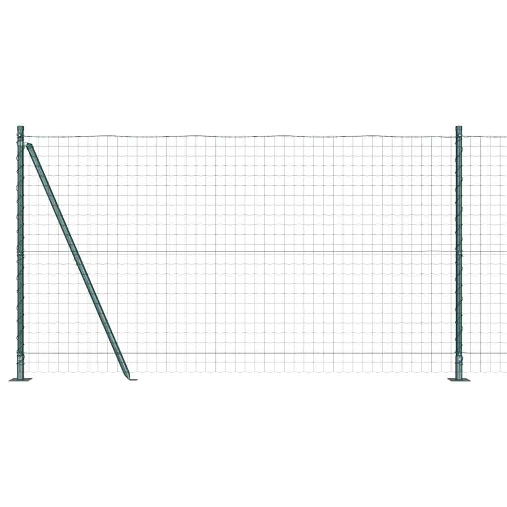 Clôture Vidaxl avec poteaux verts 1,2 x 10 m en acier