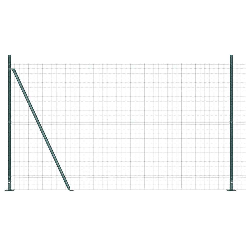 Clôture Vidaxl avec poteaux verts 1,5 x 10 m en acier
