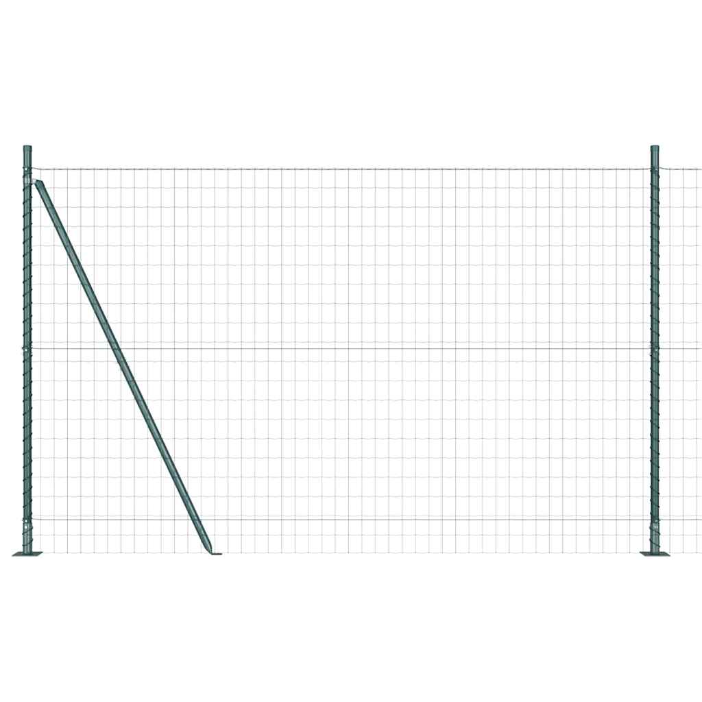 Clôture Vidaxl avec poteau vert 1,5 x 10 m acier et PVC