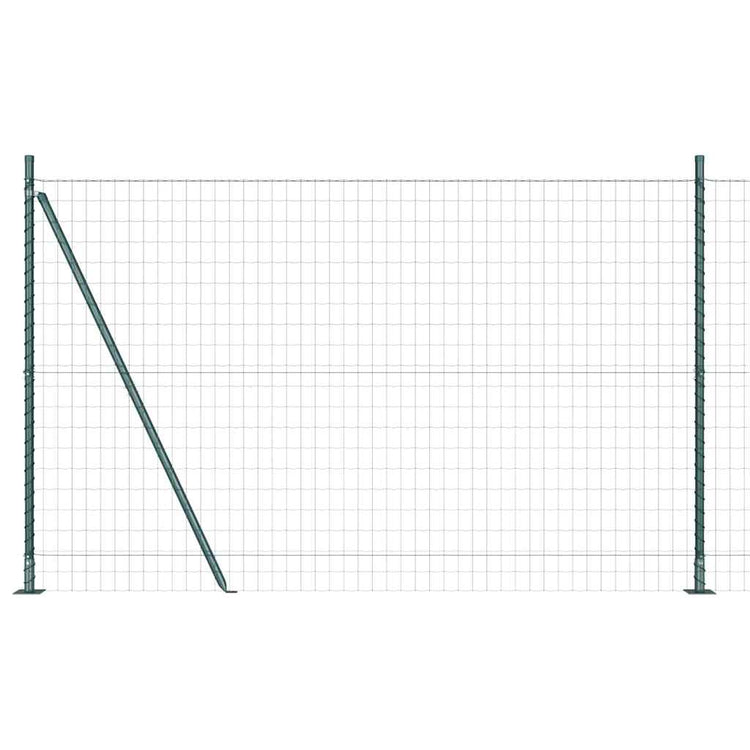 Clôture Vidaxl avec poteau vert 1,5 x 10 m acier et PVC