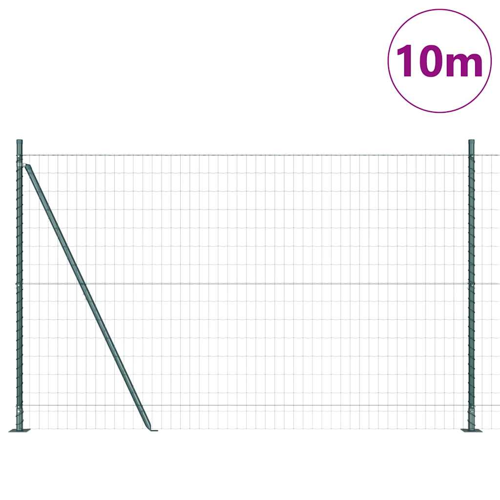 Clôture Vidaxxl avec poteau vert 1,4 x 10 m acier et PVC