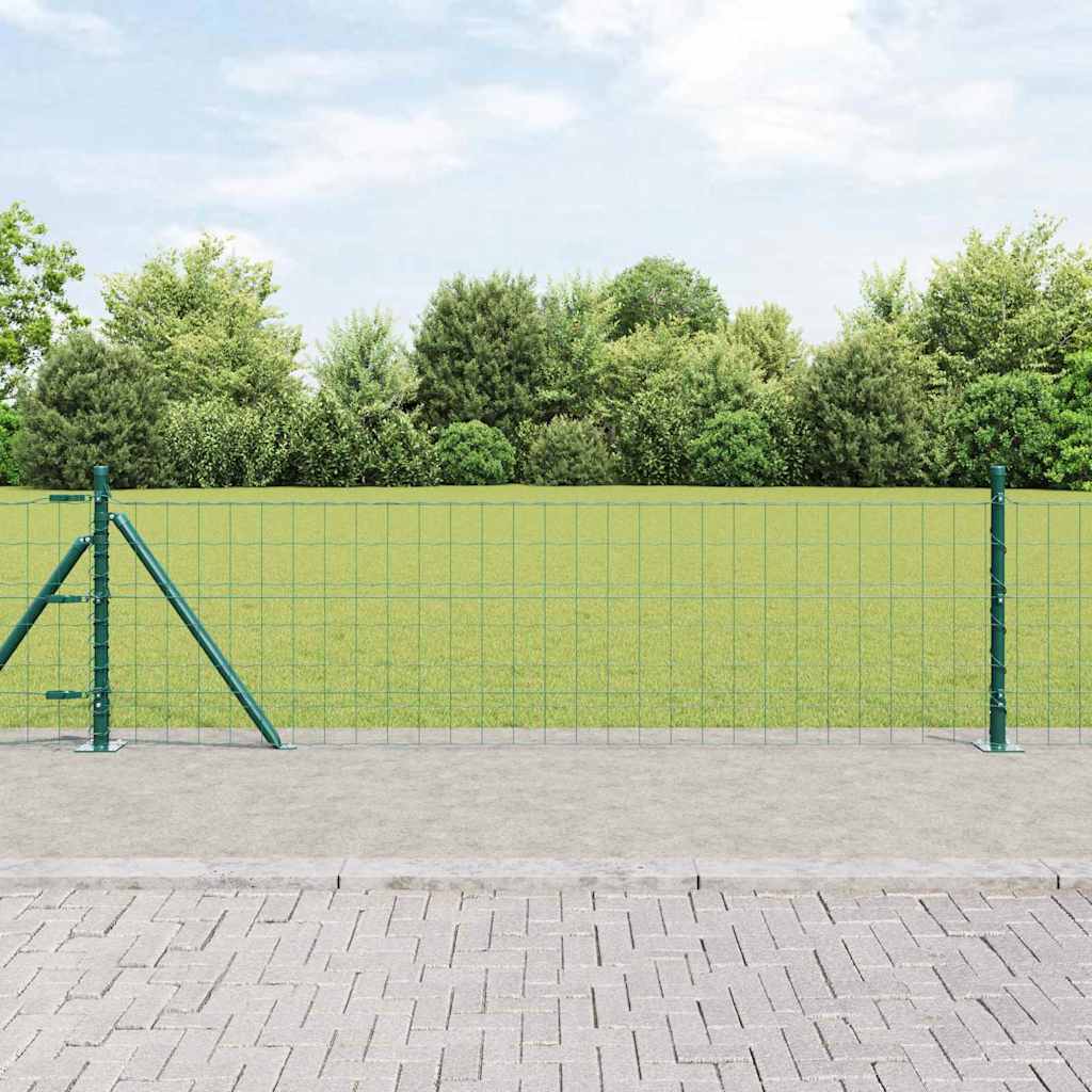 Clôture Vidaxxl avec poteau vert 0,4 x 10 m acier et PVC