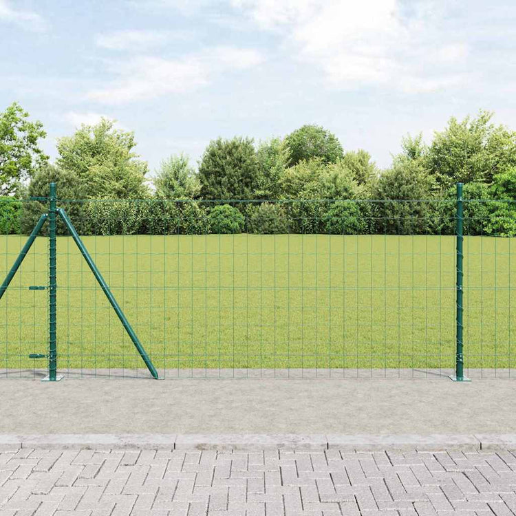 Clôture Vidaxxl avec poteau vert 1 x 10 m acier et PVC
