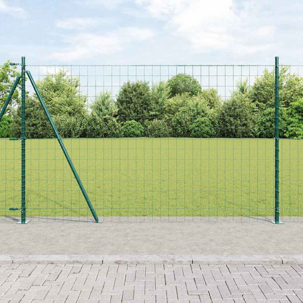 Clôture Vidaxl avec poteau vert 1,5 x 10 m acier et PVC