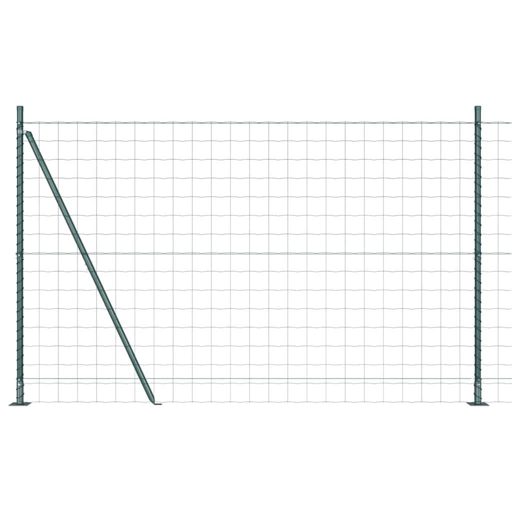 Clôture Vidaxxl avec poteau vert 1,5 x 10 m en acier