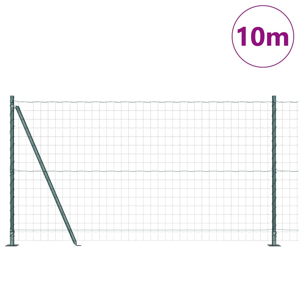 Clôture Vidaxxl avec poteau vert 1,2 x 10 m en acier