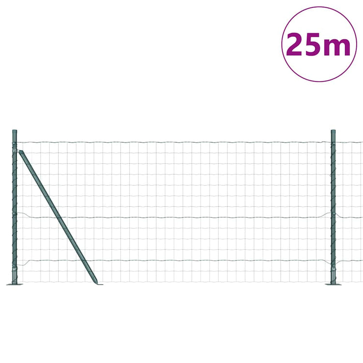 Clôture Vidaxxl avec poteau vert 0,8 x 25 m en acier