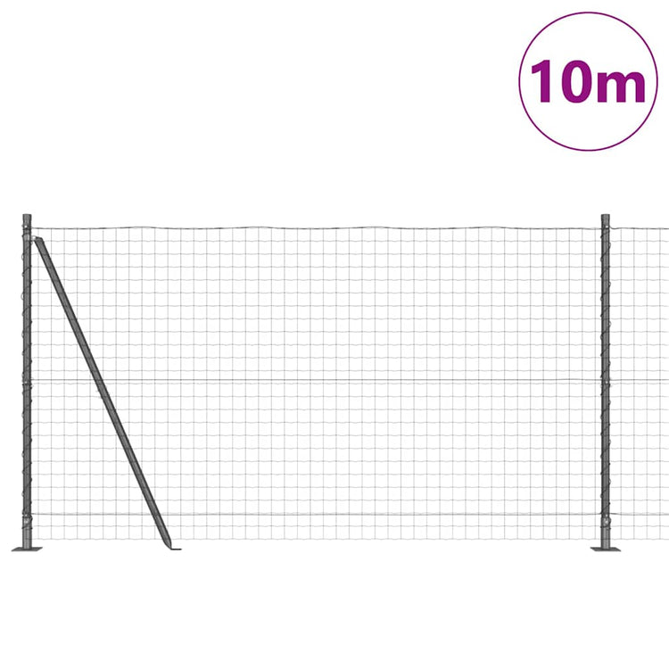Clôture Vidaxl avec poteau gris 1,2 x 10 m acier et PVC