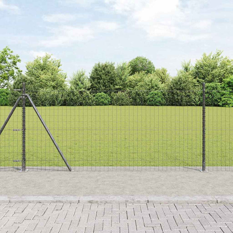 Clôture Vidaxl avec poteau gris 1 x 10 m acier et PVC