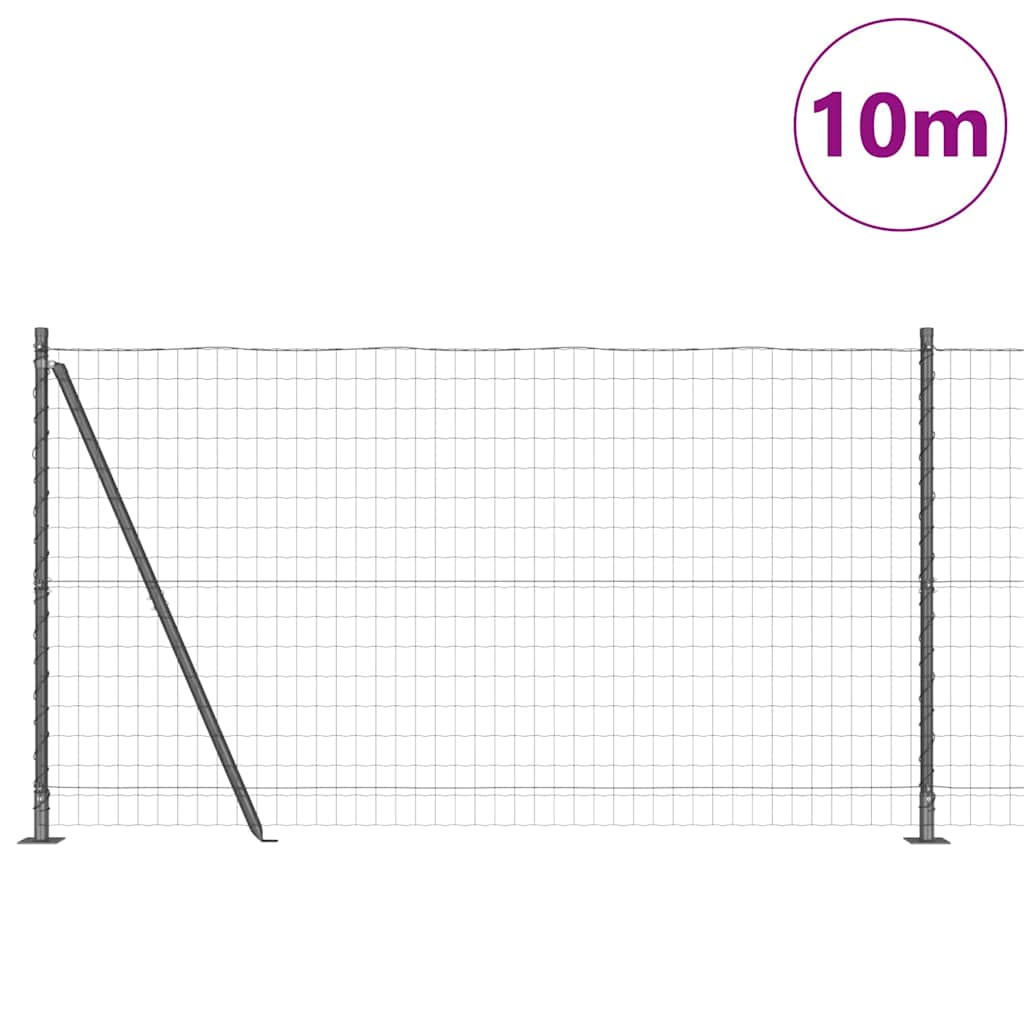 Clôture Vidaxl avec poteau gris 1,2 x 10 m acier et PVC