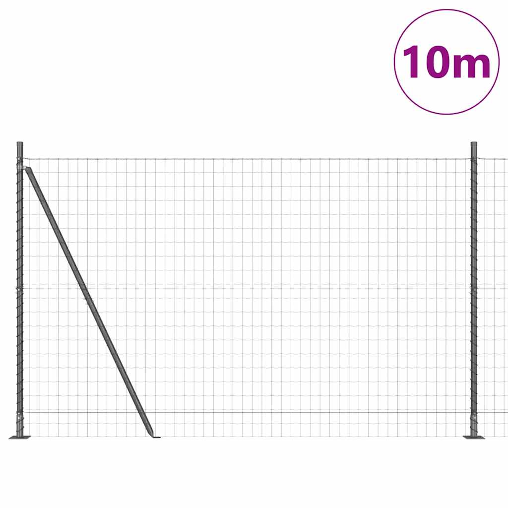 Clôture Vidaxl avec poteau gris 1,4 x 10 m acier et PVC