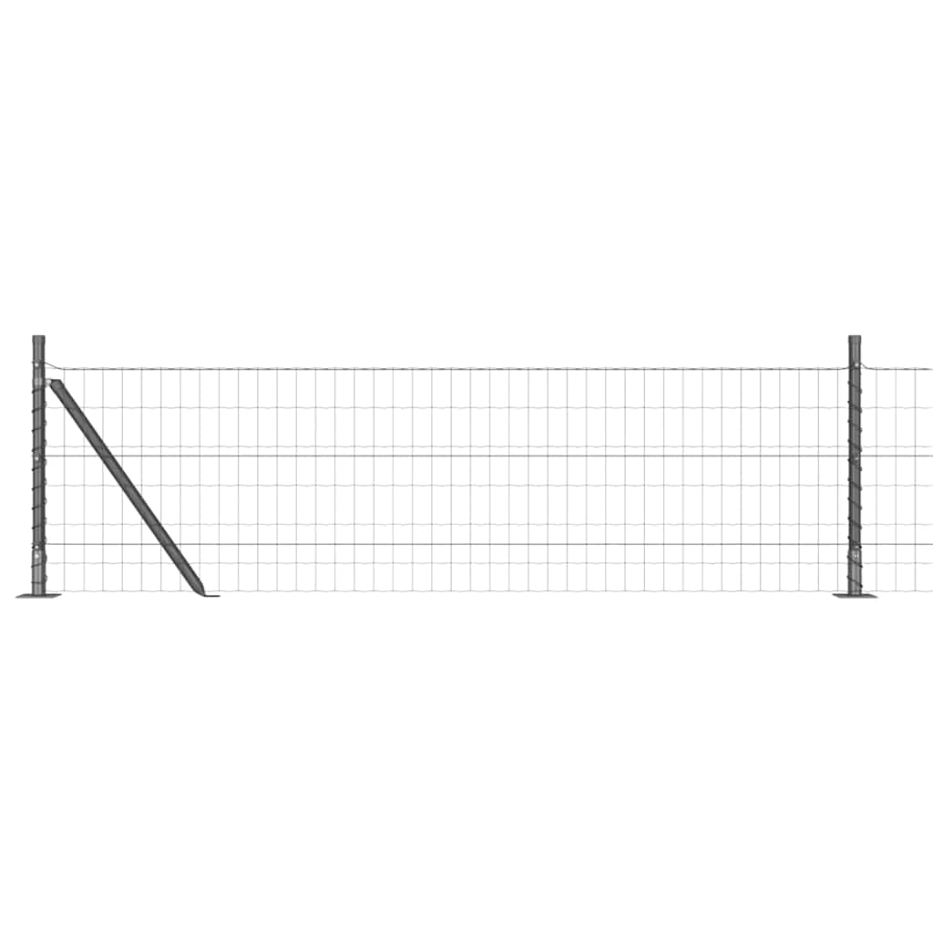 Clôture Vidaxl avec poteau gris 0,4 x 10 m acier et PVC