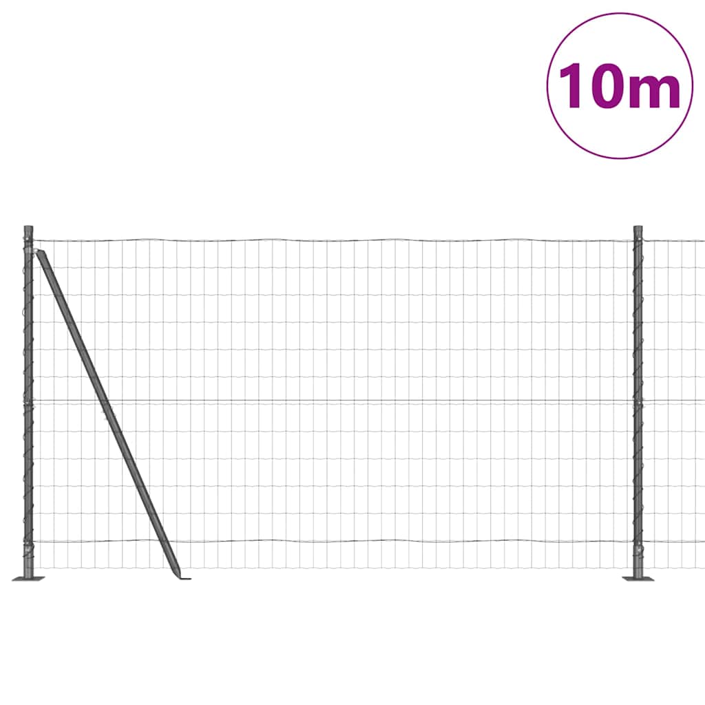 Clôture Vidaxl avec poteau gris 1,2 x 10 m acier et PVC
