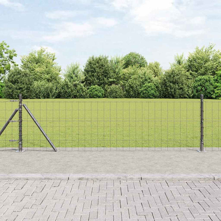 Clôture Vidaxl avec poteau gris 0,4 x 10 m acier et PVC