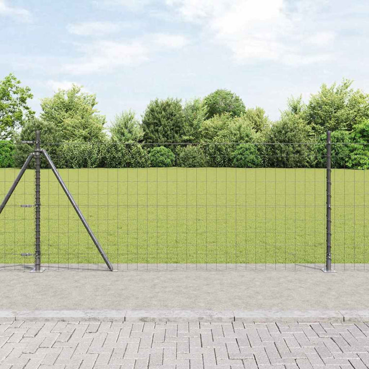 Clôture Vidaxl avec poteau gris 1 x 10 m acier et PVC
