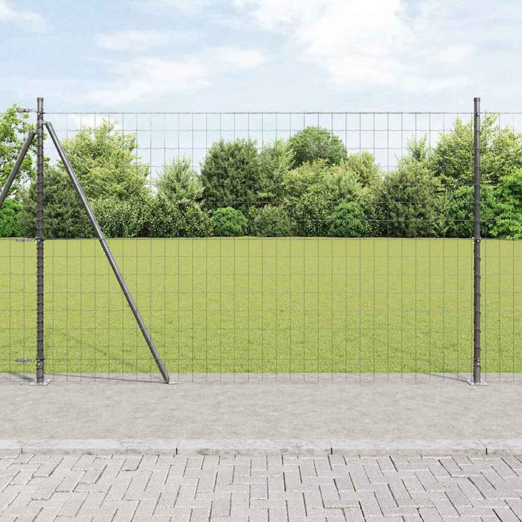 Clôture Vidaxl avec poteau gris 1,6 x 10 m acier et PVC