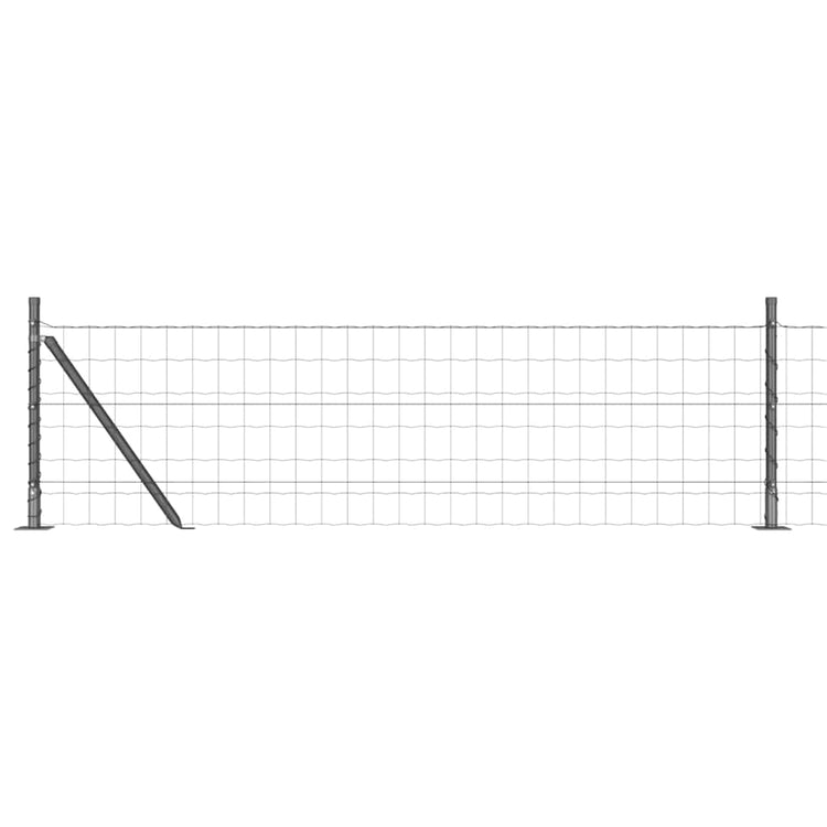 Clôture Vidaxl avec poteau gris 0,4 x 25 m acier et PVC