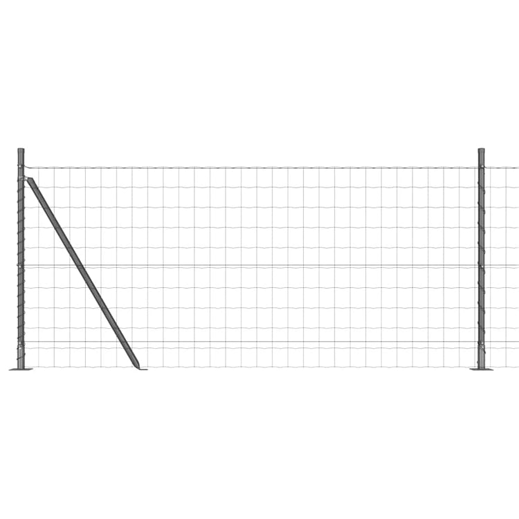 Clôture Vidaxl avec poteau gris 0,8 x 25 m acier et PVC