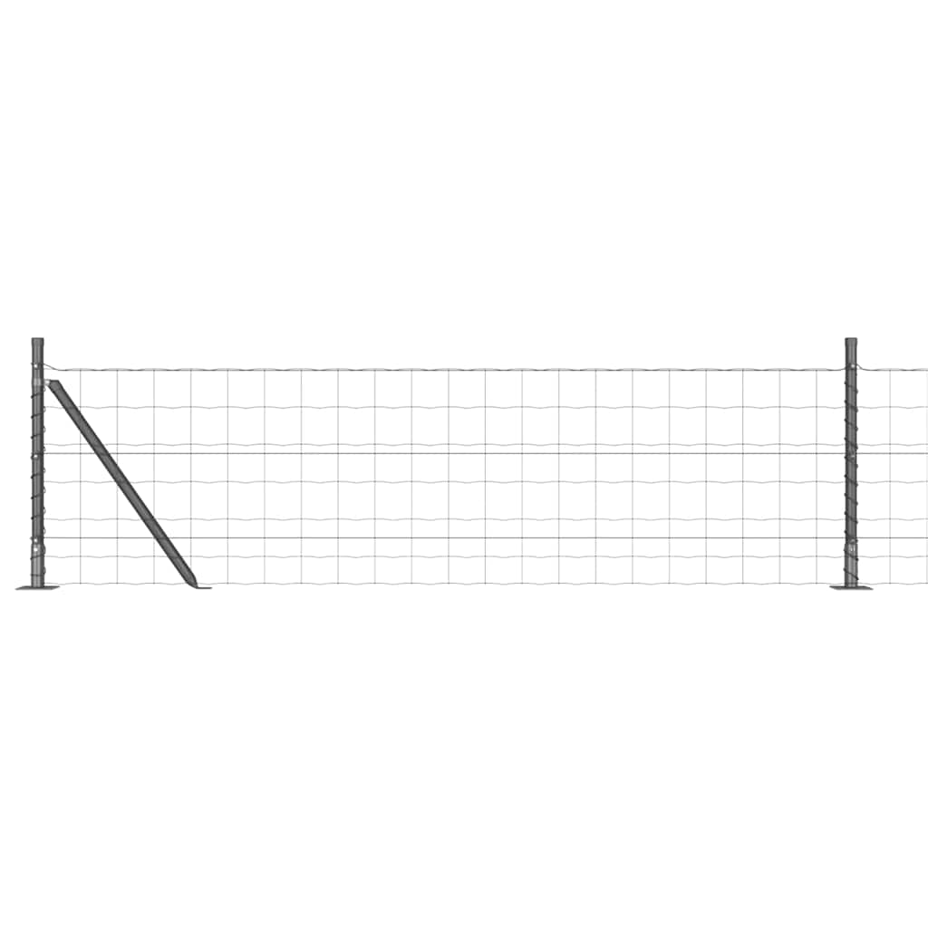 Clôture Vidaxl avec poteau gris 0,4 x 25 m acier et PVC