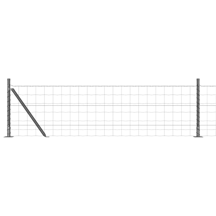 Clôture Vidaxl avec poteau gris 0,6 x 25 m acier et PVC