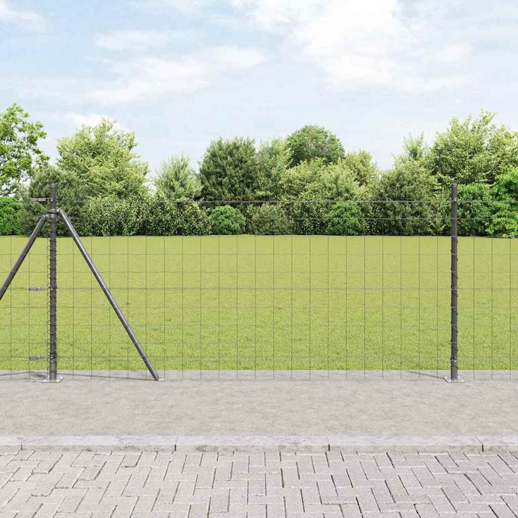 Vidaxxl clôture avec poteau gris 1 x 25 m acier