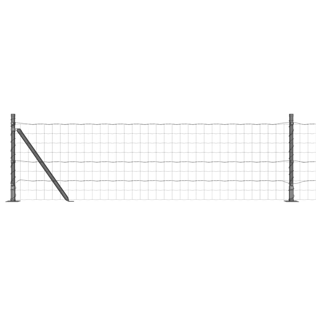 Clôture Vidaxl avec poteau gris 0,6 x 10 m acier et PVC