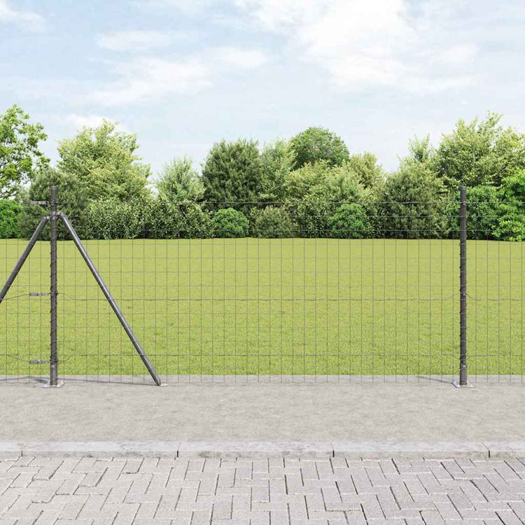 Vidaxxl clôture avec poteau gris 1 x 10 m acier