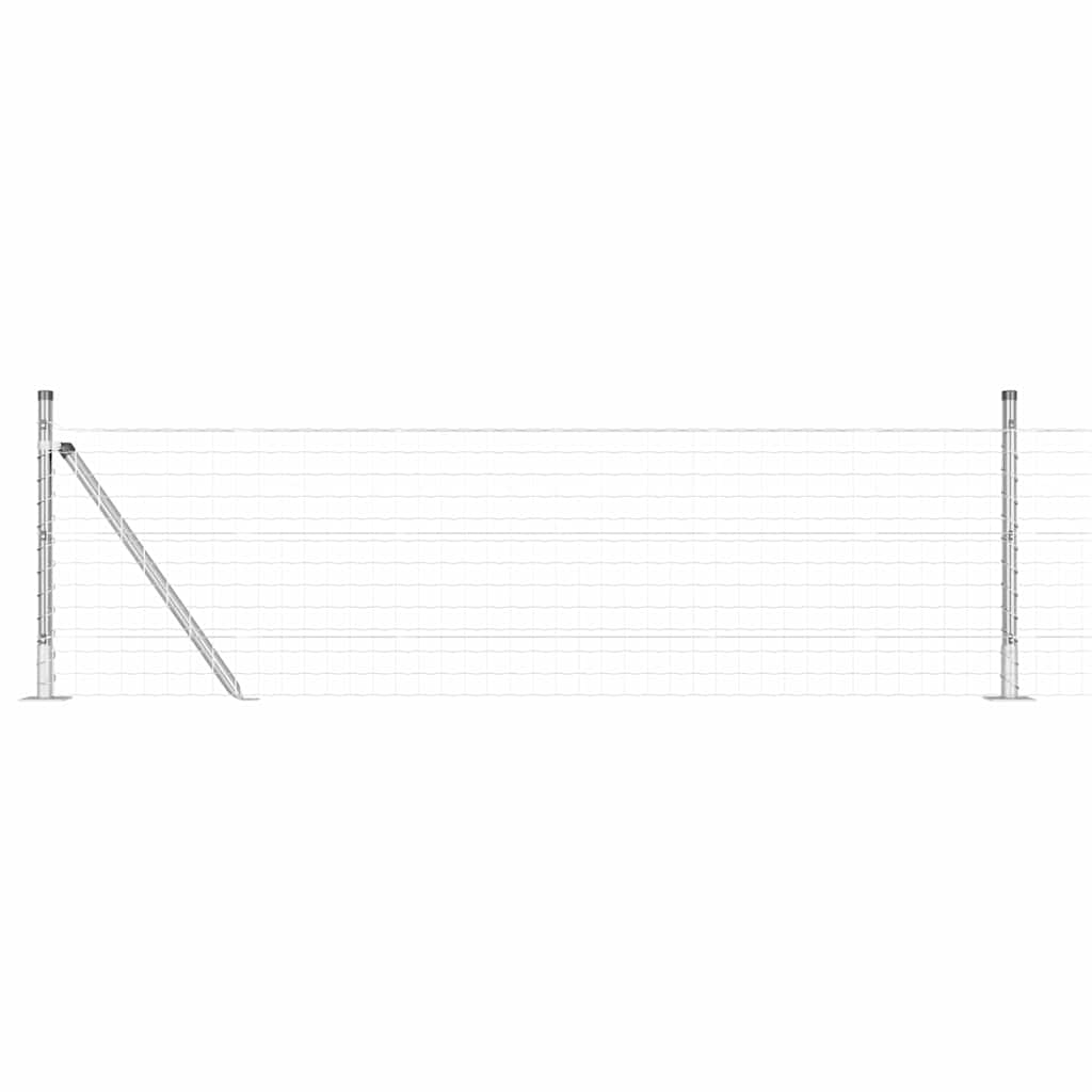 Clôture Vidaxxl avec poteau argent 0,4 x 10 m en acier