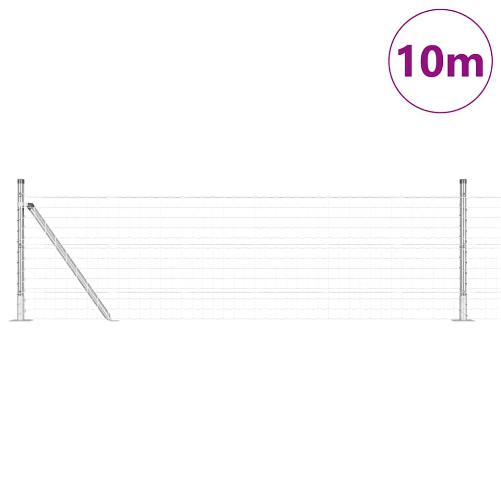 Clôture Vidaxxl avec poteau argent 0,4 x 10 m en acier