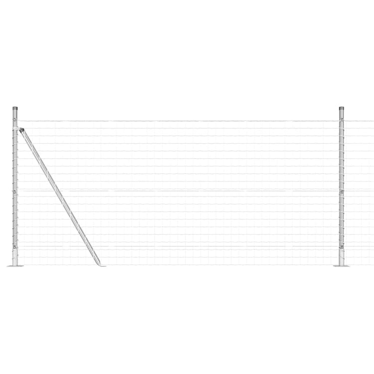 Clôture Vidaxxl avec poteau argent 0,8 x 10 m en acier