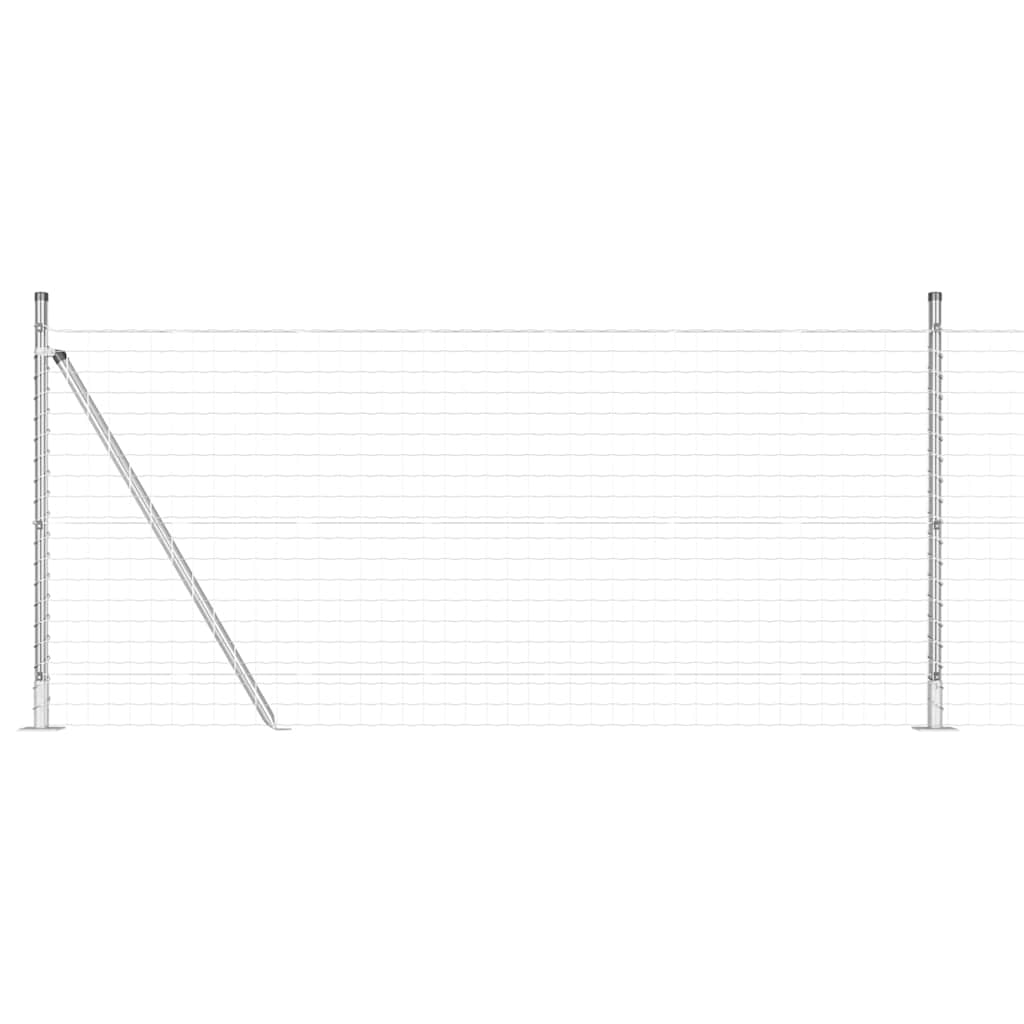 Vidaxxl clôture avec poteau argent 1 x 10 m acier