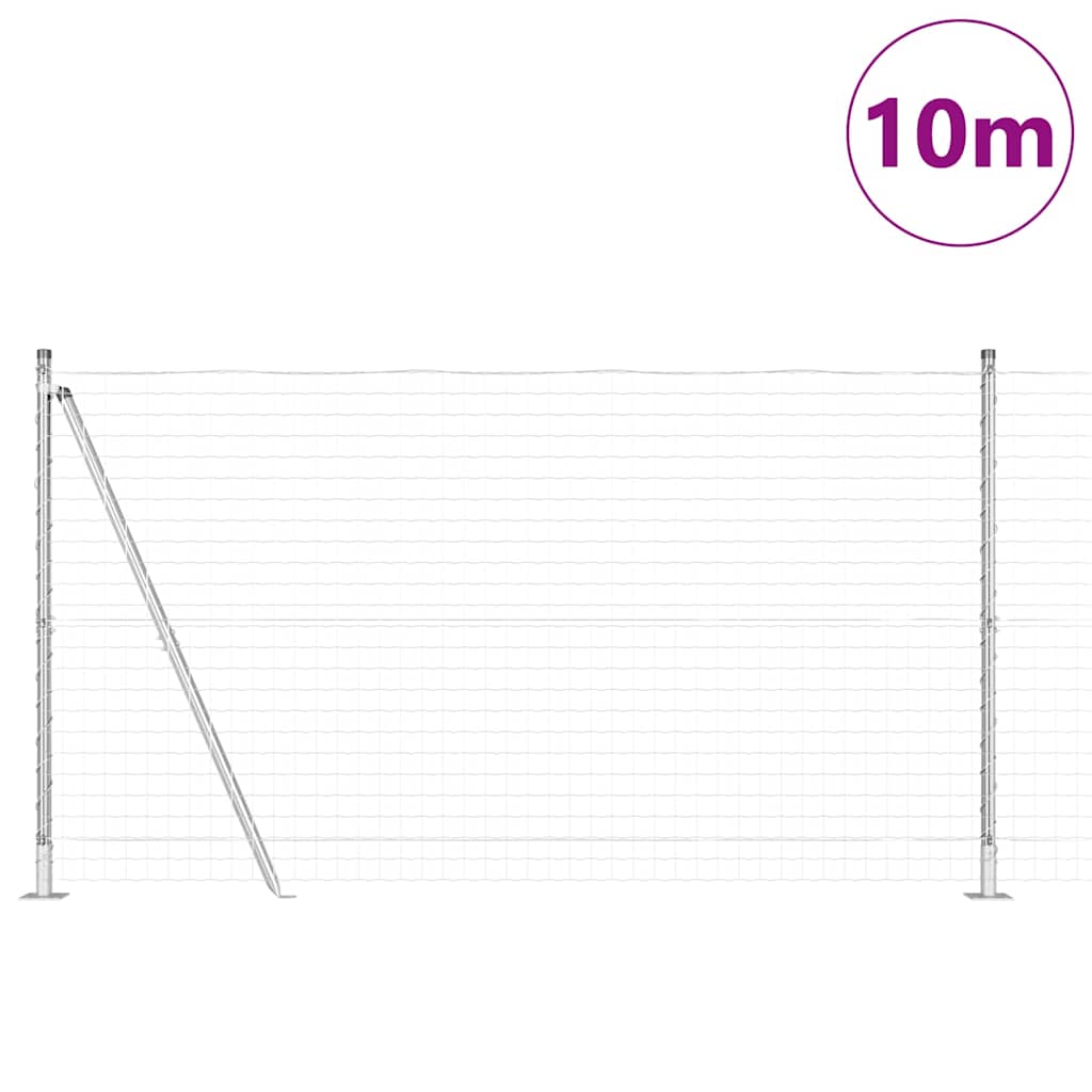 Clôture Vidaxxl avec poteau argenté 1,2 x 10 m en acier