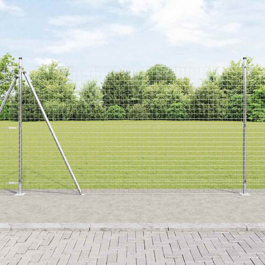 Clôture Vidaxxl avec poteau argenté 1,4 x 10 m en acier