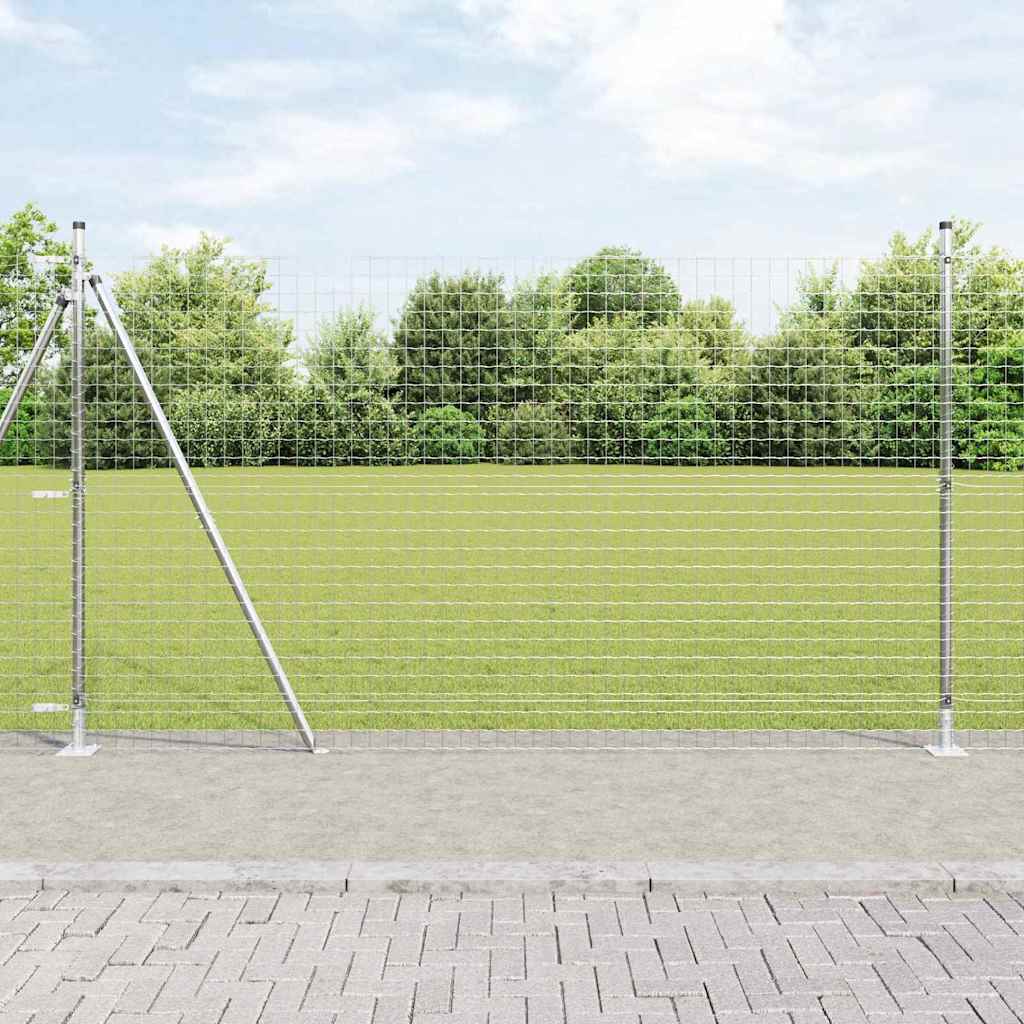 Clôture Vidaxl avec poteau argenté 1,5 x 10 m en acier