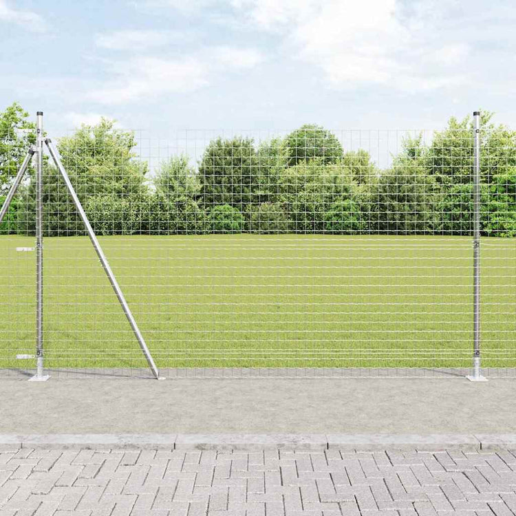 Clôture Vidaxl avec poteau argenté 1,5 x 10 m en acier