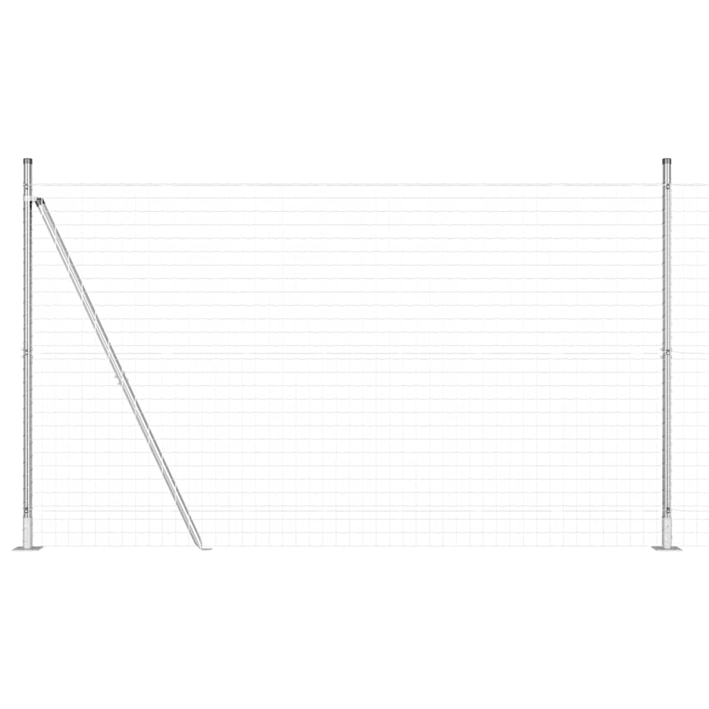 Clôture Vidaxl avec poteau argenté 1,5 x 10 m en acier