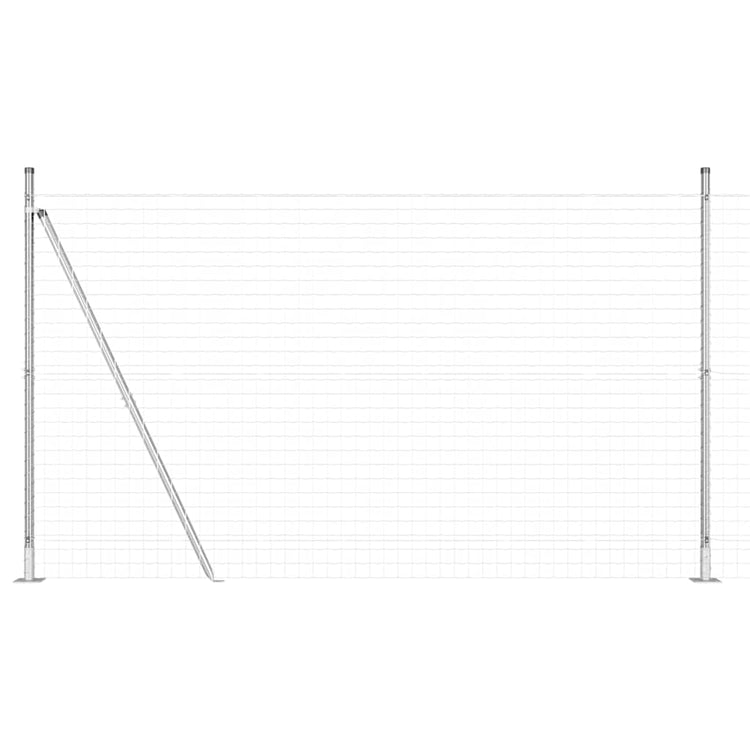 Clôture Vidaxl avec poteau argenté 1,5 x 10 m en acier