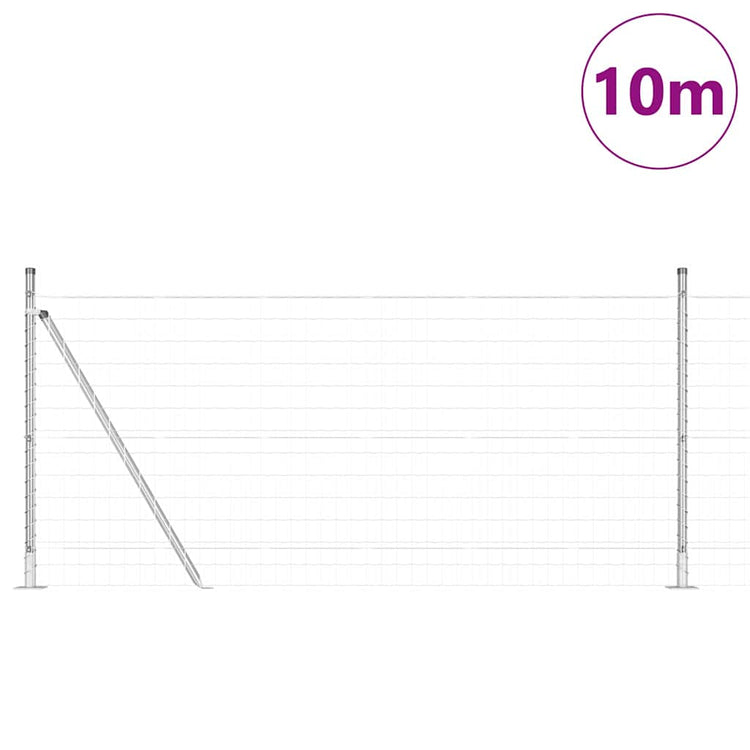 Vidaxxl clôture avec poteau argent 1 x 10 m acier