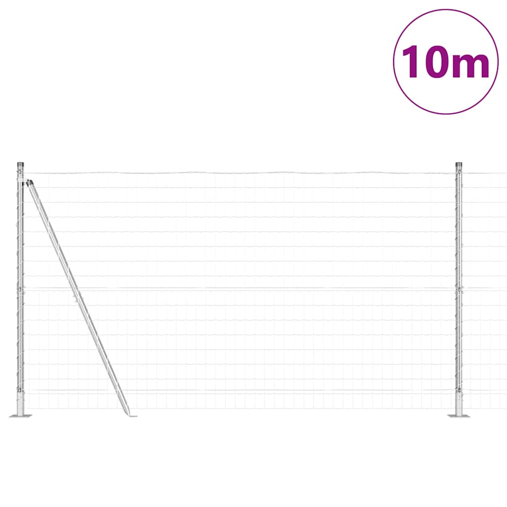 Clôture Vidaxxl avec poteau argenté 1,2 x 10 m en acier