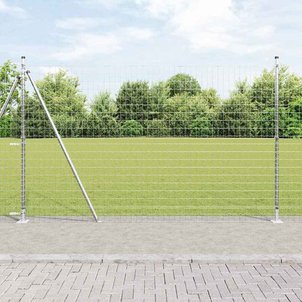 Clôture Vidaxxl avec poteau argent 1,6 x 10 m en acier