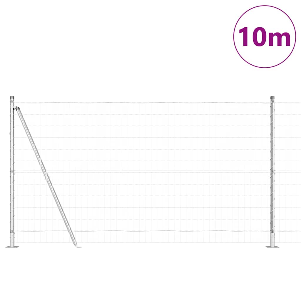 Clôture Vidaxxl avec poteau argenté 1,2 x 10 m en acier