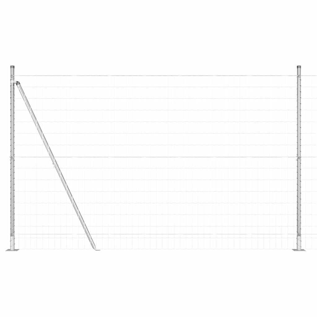 Clôture Vidaxl avec poteau argenté 1,5 x 10 m en acier
