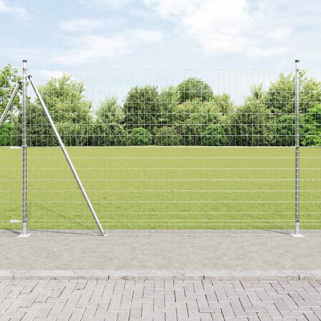 Clôture Vidaxxl avec poteau argent 1,6 x 10 m en acier