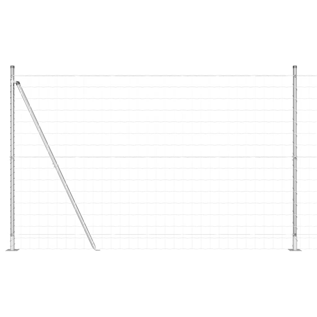 Clôture Vidaxxl avec poteau argenté 1,4 x 10 m en acier