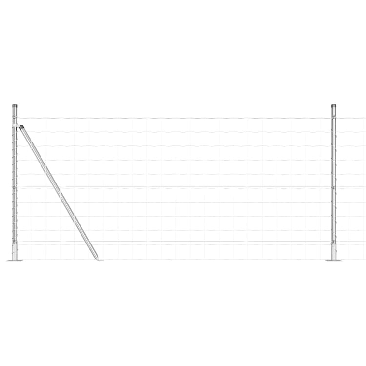 Clôture Vidaxxl avec poteau argent 0,8 x 10 m en acier